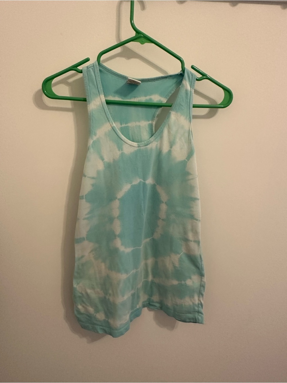 Light Teal Tie-Dye Racerback Tank Top